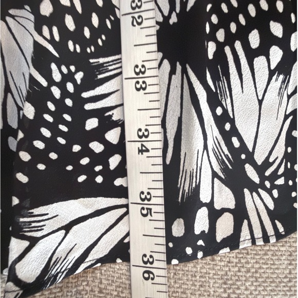 The Kooples Dress Size 8 Black White Floral‎ Butterfly Print Long Sleeve Mini - Picture 7 of 15